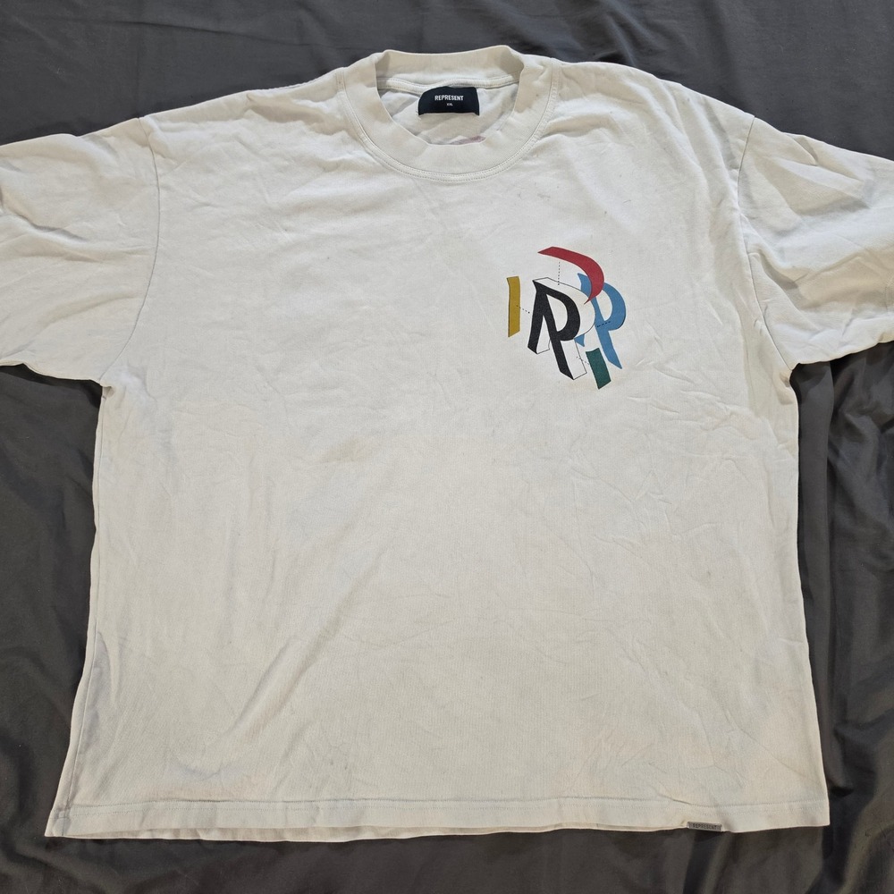 Represent Clo Initial Assembly Graphic T-Shirt Mens XXL White RE21110130-22 Logo